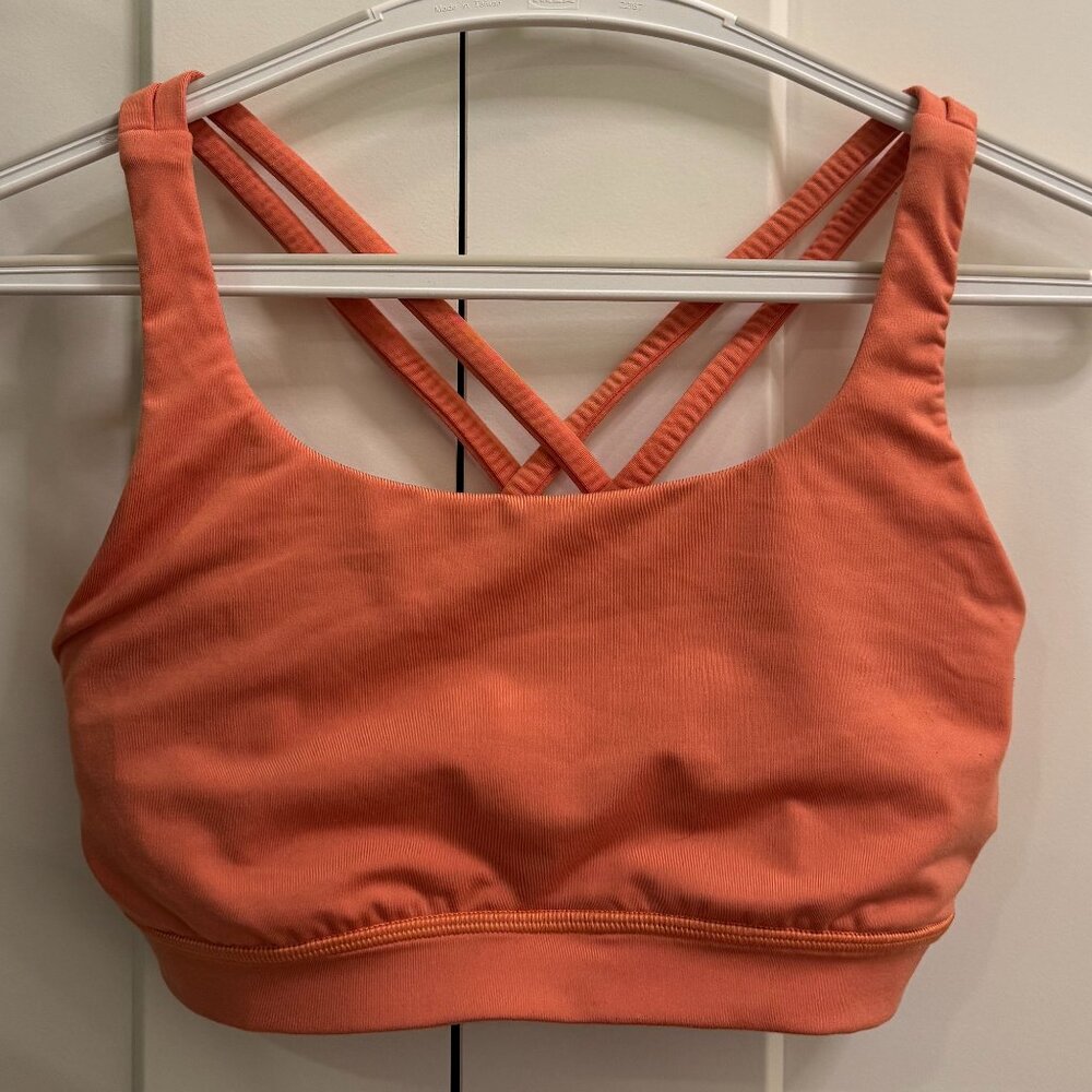 Lululemon Energy Bra *Medium Support, B–D Cups in Coral Kiss, Size 6
